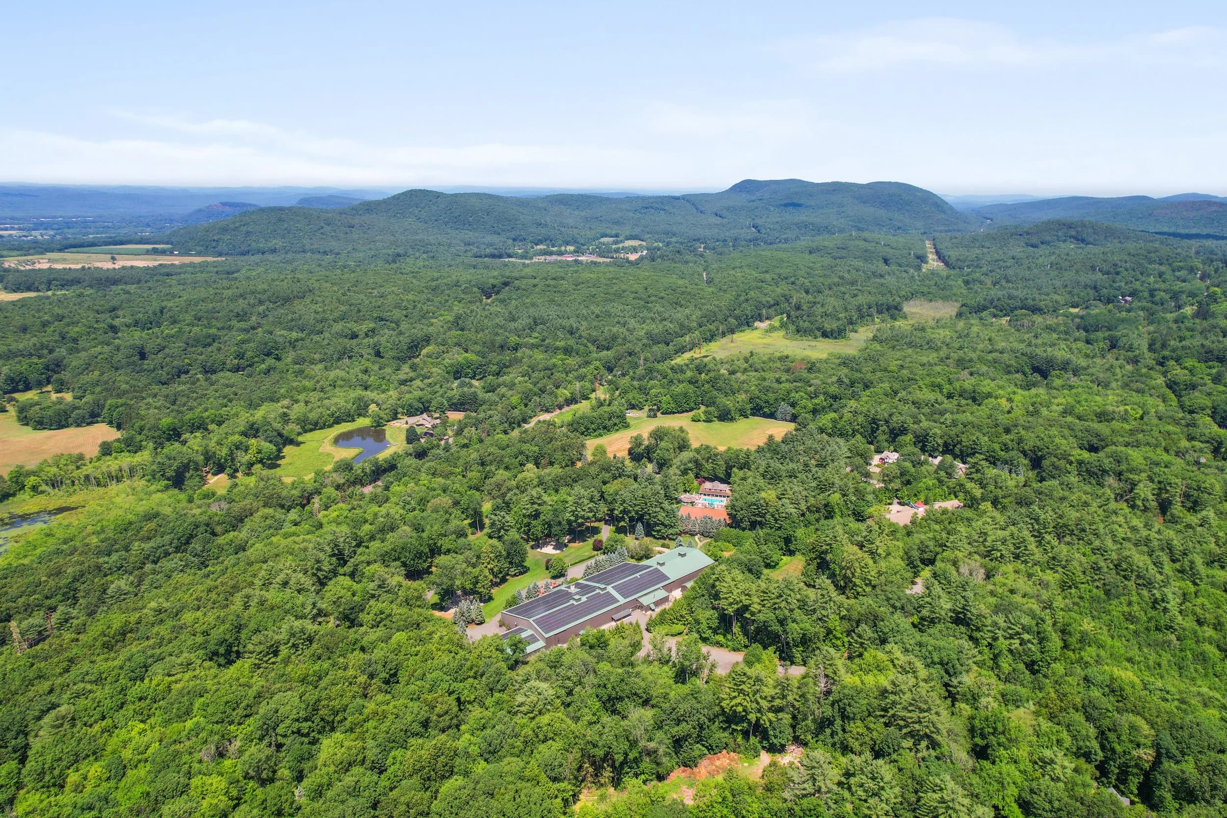 Aerial view of the Juggler Meadow estate and the Pioneer Valley