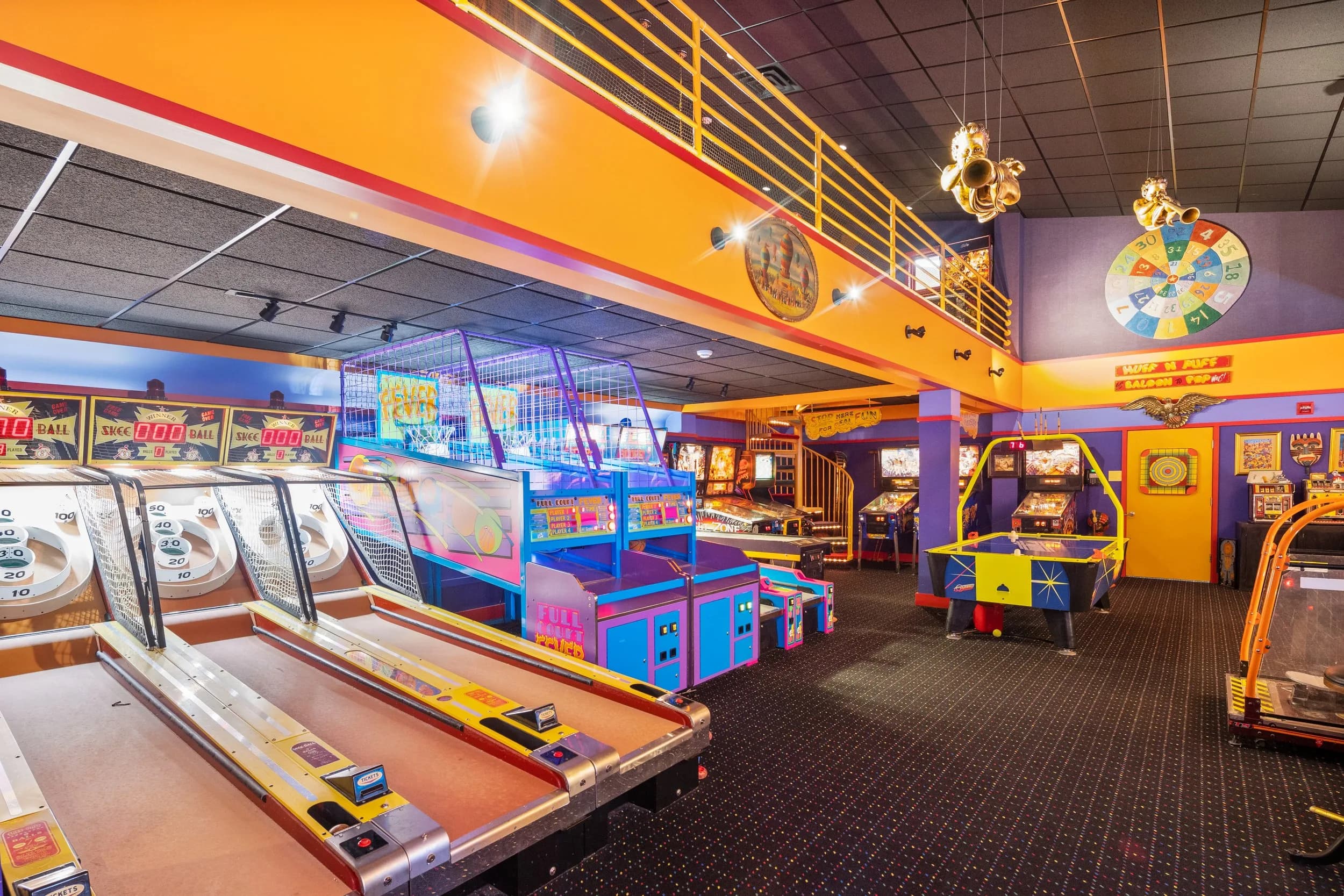 Skee-Ball machines in the arcade
