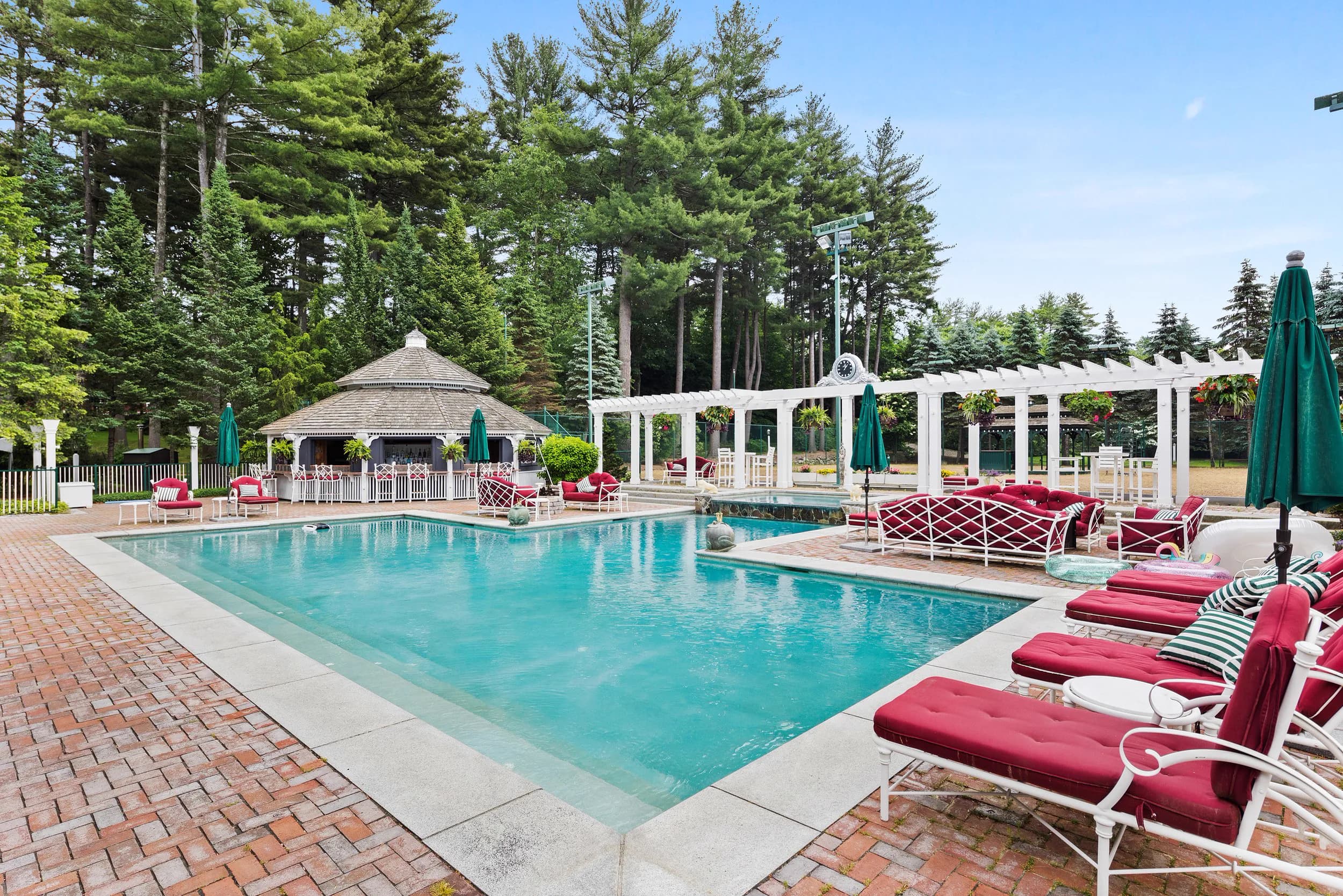 The pool cabana bar beside the hot tub