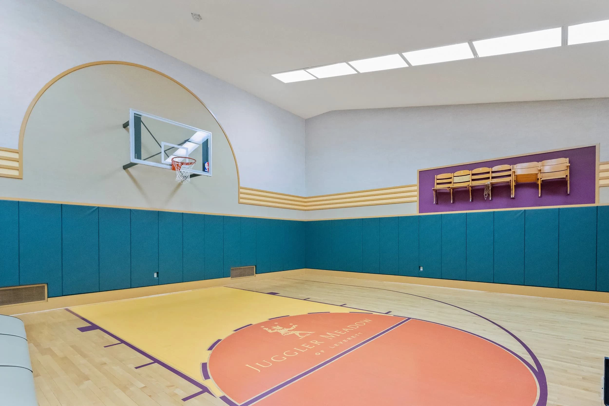 The indoor basketball court inside The Spa